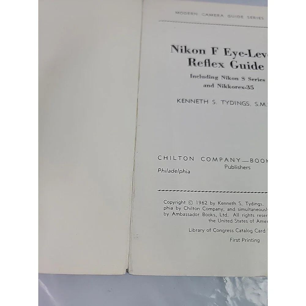 Vintage 1962 Nikon F Eye Level Reflex Guide Kenneth Tyding First Printing Camera